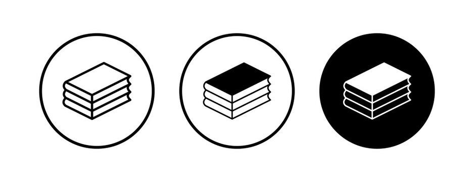 Library icons set. Book icon vector