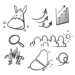 Wall Mural - hand drawn doodle element collection icon illustration concept isolated