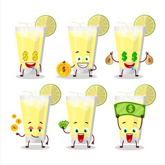 Wall Mural - Lemonade cartoon character with cute emoticon bring money