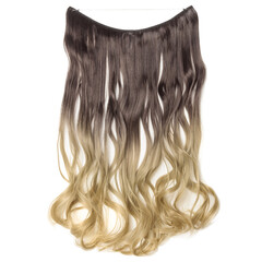 Wall Mural - single piece string tied wavy brown to blonde ombre style synthetic hair extensions