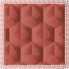  - Elegant abstract scarf pattern design with ethnic and floral ornament. Hijab motif design