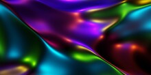 Metallic Fluid Gradient 3d Rendering Background Illustration. Soft Metallic Colors