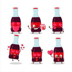 Poster - Soda bottle cartoon character with love cute emoticon