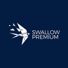 Poster - swallow bird geometric polygonal tech logo vector icon illustration