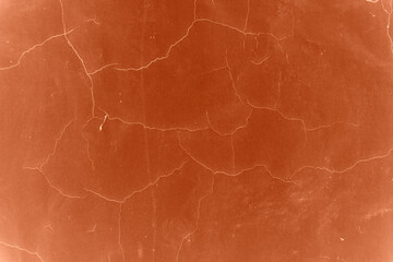 Wall Mural - Red-orange painted wall with cinder block texture. Abstract interior background.