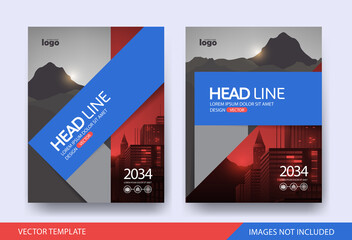 Wall Mural - corporate book cover design layout template