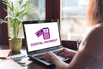 Wall Mural - Digital payment concept on a laptop screen