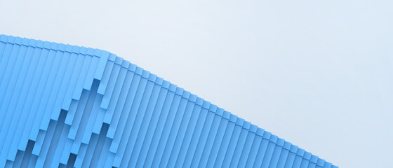 Aufkleber - Abstract lines Modern architecture Background. minimal Roof design with Geometric Shape Pattern and Composition on blue. copy space, digital, banner-3d Rendering