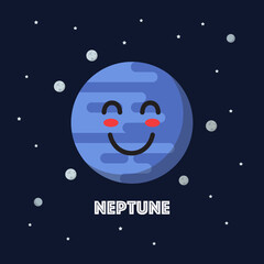 Wall Mural - smiling neptune character emoticon