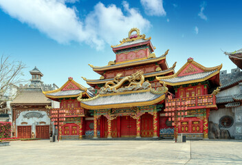 Sticker - Chinese-style ancient architecture, Hainan, China.