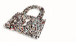 © high_resolution - Concept conceptual large community of people forming the padlock icon. 3d illustration metaphor for communication, encryption, security, privacy and technology