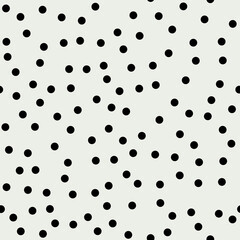Poster - Same dots wallpaper. Vector black stains and white background. Vector and seamless dots.