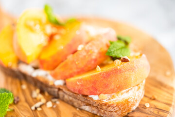 Wall Mural - Peach ricotta toast