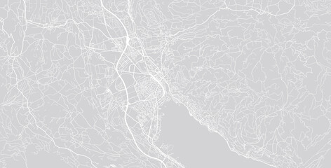 Urban vector city map of Thun, Switzerland, Europe