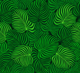 Fototapeta Sypialnia - tropical leaves seamless pattern