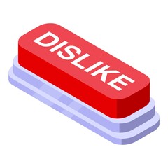 Poster - Dislike button icon. Isometric of Dislike button vector icon for web design isolated on white background