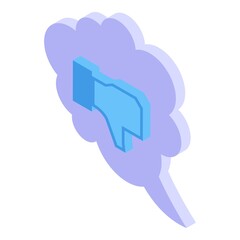 Poster - Dislike chat icon. Isometric of Dislike chat vector icon for web design isolated on white background