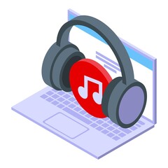 Poster - Digital music store icon. Isometric of Digital music store vector icon for web design isolated on white background