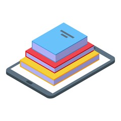 Poster - Online books icon. Isometric of Online books vector icon for web design isolated on white background
