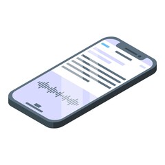 Poster - Smartphone speech recognition icon. Isometric of Smartphone speech recognition vector icon for web design isolated on white background