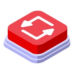 Poster - Repost button icon. Isometric of Repost button vector icon for web design isolated on white background