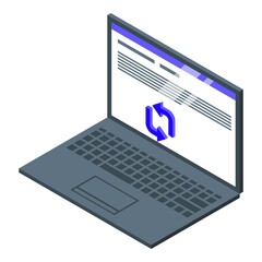 Poster - Laptop repost icon. Isometric of Laptop repost vector icon for web design isolated on white background