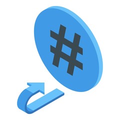 Poster - Hashtag repost icon. Isometric of Hashtag repost vector icon for web design isolated on white background