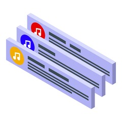 Poster - Music subscription icon. Isometric of Music subscription vector icon for web design isolated on white background