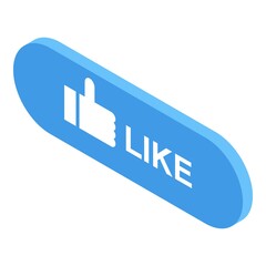 Poster - Like subscribe icon. Isometric of Like subscribe vector icon for web design isolated on white background