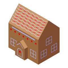 Wall Mural - Gift gingerbread house icon. Isometric of Gift gingerbread house vector icon for web design isolated on white background