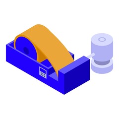 Poster - Paper production machine icon. Isometric of Paper production machine vector icon for web design isolated on white background