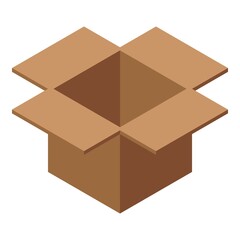 Poster - Carton box icon. Isometric of Carton box vector icon for web design isolated on white background