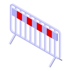 Poster - Safety road barrier icon. Isometric of Safety road barrier vector icon for web design isolated on white background