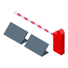 Poster - Crossing barrier icon. Isometric of Crossing barrier vector icon for web design isolated on white background