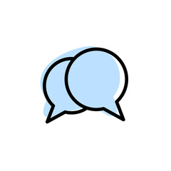 Poster - Bubble, chat with color shadow vector icon in chat bubble set in Good and evil set