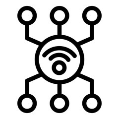 Poster - Wifi network icon. Outline Wifi network vector icon for web design isolated on white background