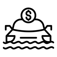 Poster - Compensation car flood icon. Outline Compensation car flood vector icon for web design isolated on white background