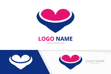 Sticker - Simple love heart logo template. Business care logotype design template.