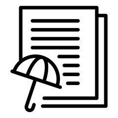 Poster - Insurance compensation icon. Outline Insurance compensation vector icon for web design isolated on white background