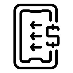 Poster - phone payment cancellation icon. outline phone payment cancellation vector icon for web design isola