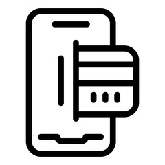 Poster - Smartphone payment cancellation icon. Outline Smartphone payment cancellation vector icon for web design isolated on white background