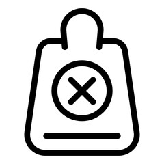 Poster - Reject shop bag icon. Outline Reject shop bag vector icon for web design isolated on white background