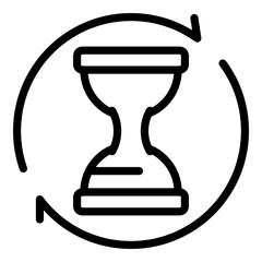 Poster - Rush job hourglass icon. Outline Rush job hourglass vector icon for web design isolated on white background