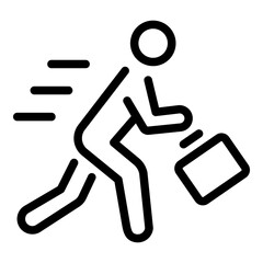 Poster - Rush job running icon. Outline Rush job running vector icon for web design isolated on white background