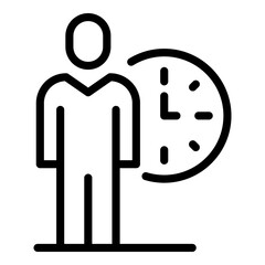 Poster - Rush job day time icon. Outline Rush job day time vector icon for web design isolated on white background