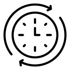 Poster - Rush job wall clock icon. Outline Rush job wall clock vector icon for web design isolated on white background