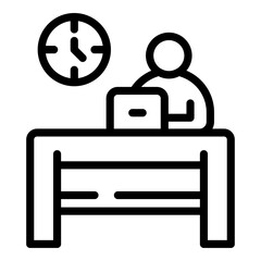 Poster - rush job workplace icon. outline rush job workplace vector icon for web design isolated on white bac