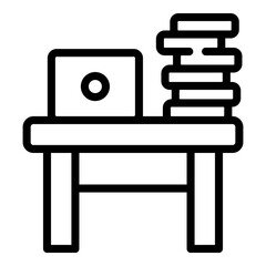 Poster - Book stack table icon. Outline Book stack table vector icon for web design isolated on white background
