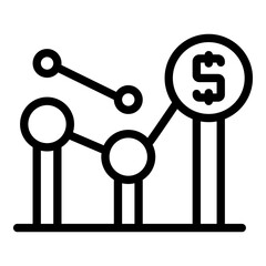 Poster - Result money graph icon. Outline Result money graph vector icon for web design isolated on white background