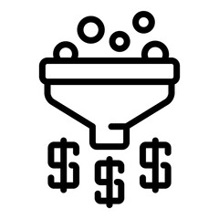 Poster - Result money funnel icon. Outline Result money funnel vector icon for web design isolated on white background